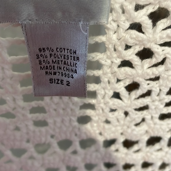 Chico's White Fringe Swim Coverup with Lace Pattern - Picture 5 of 10